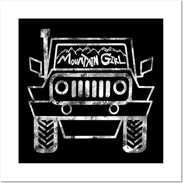 Mountain Girl 4x4 Jeep Driver off-road renegade rubicon wrangler off the beaten path Wall Art by BrederWorks